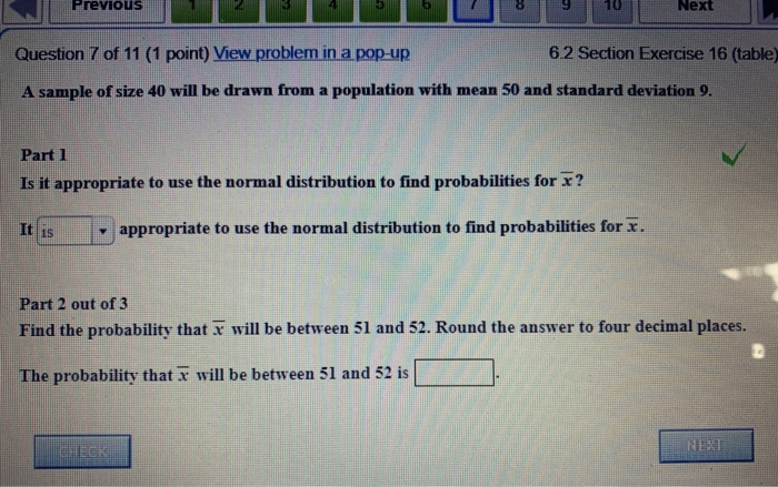 Solved Previous 1 bb 8 9 10 Next Question 7 of 11 (1 point) | Chegg.com