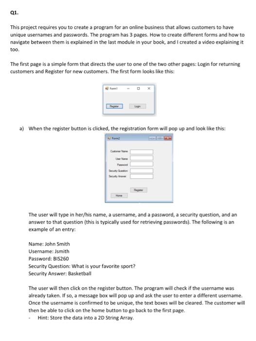 Solved using visual studios 2022 and visual basics code in chegg
