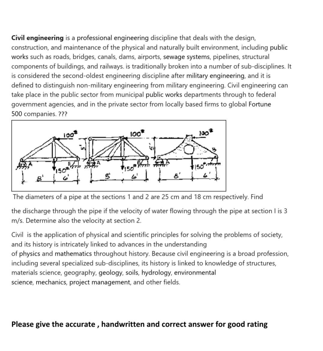 Solved Civil engineering is a professional engineering | Chegg.com