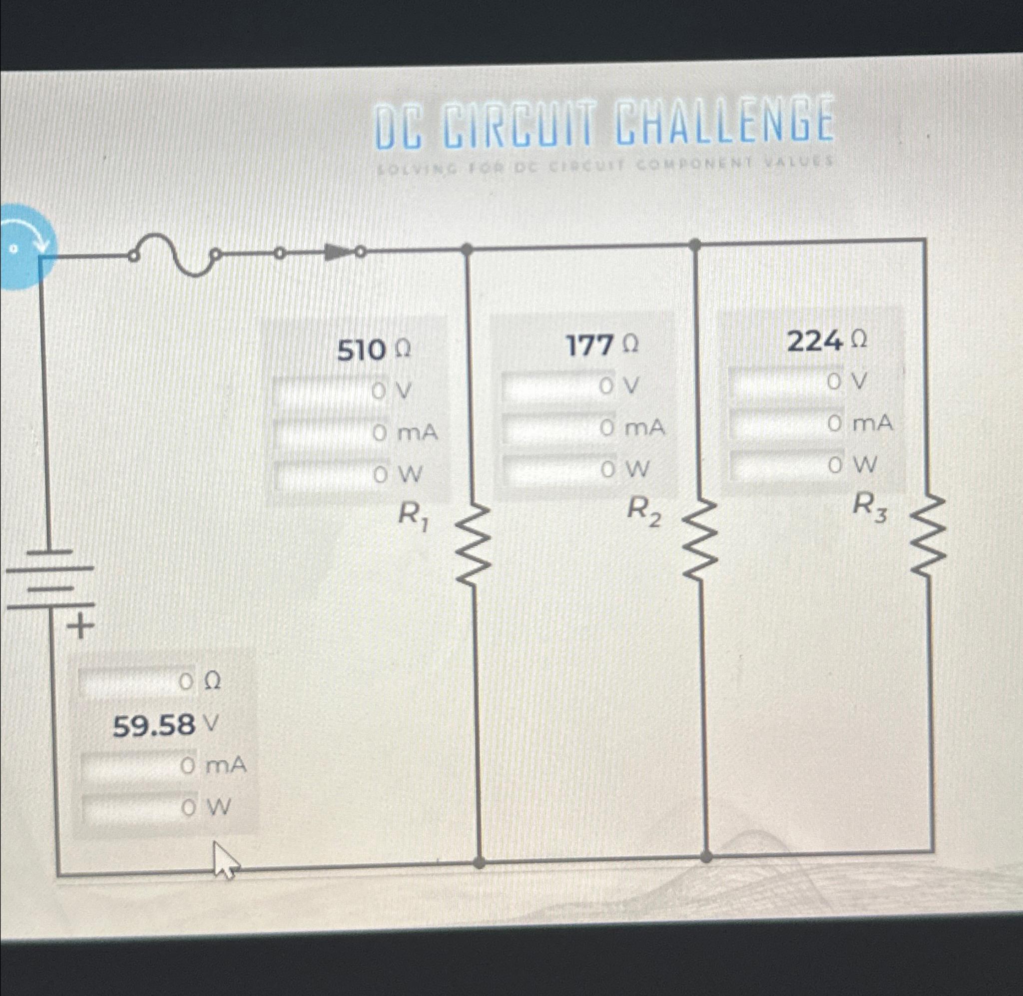 Solved DC CIRCUIT CHALLENGE PARALELL CIRCUITS | Chegg.com