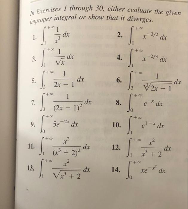 Solved In Exercises 1 through 30, either evaluate the given | Chegg.com