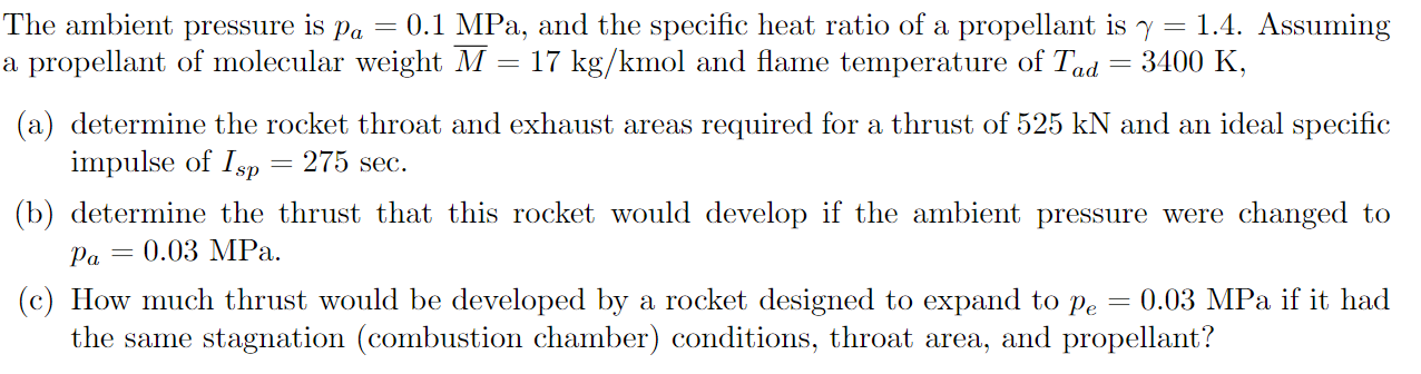 Solved The ambient pressure is pa=0.1MPa, and the specific | Chegg.com