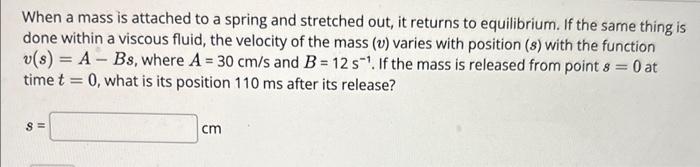 Curated visual reference: Gallery Detail: Solved When A Mass Is Attached To A Spring And
