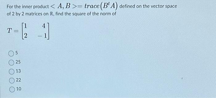 Solved For the inner product | Chegg.com