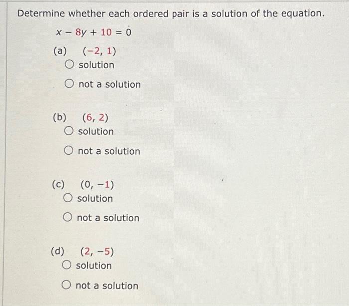 solved-determine-whether-each-ordered-pair-is-a-solution-of-chegg