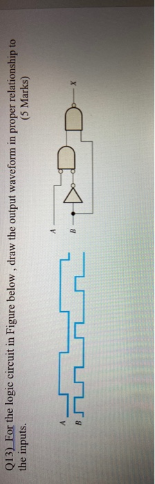 Solved Q13) For the logic circuit in Figure below, draw the | Chegg.com