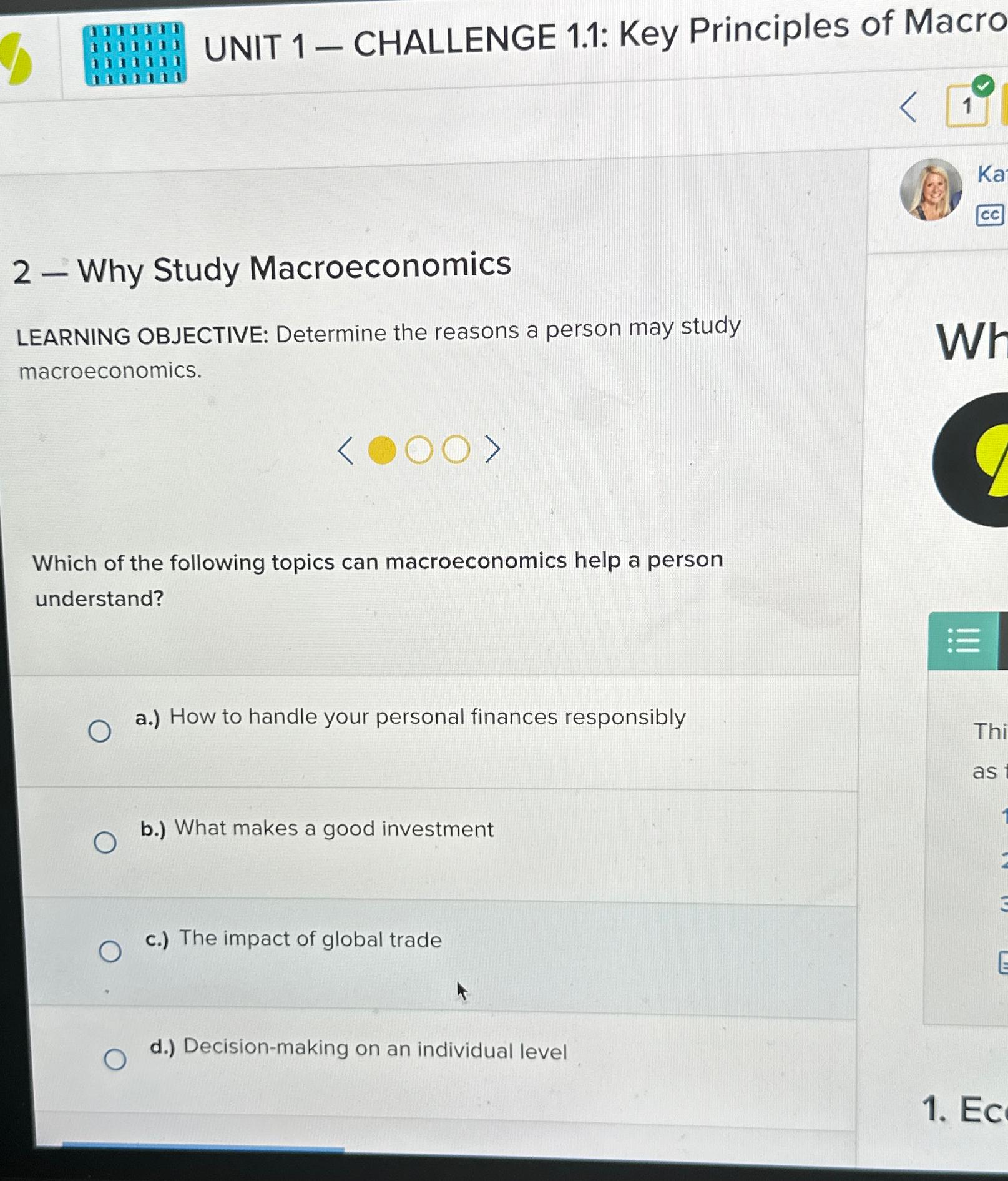 Solved UNIT 1 - ﻿CHALLENGE 1.1: Key Principles Of Macro2 - | Chegg.com