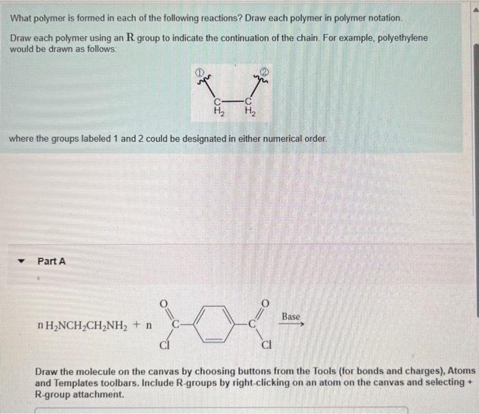 Solved What polymer is formed in each of the following | Chegg.com