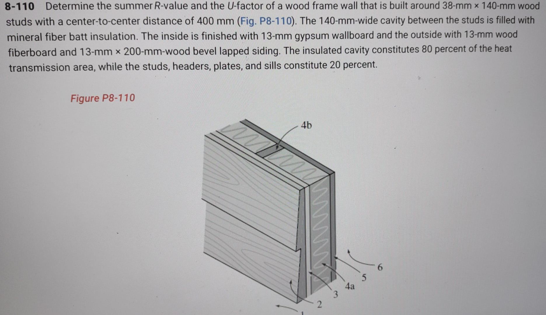 Solved a 8110 Determine the summer Rvalue and the Ufactor