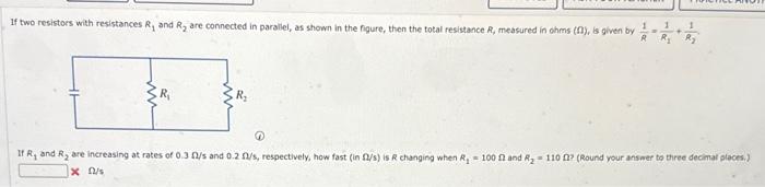 Solved If two resistors with resistances R1 and R2 are | Chegg.com