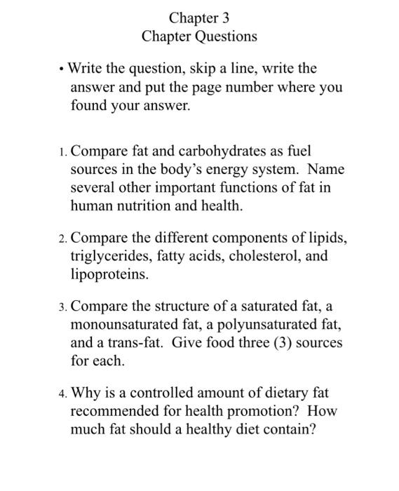 Solved Chapter 3 Chapter Questions Write the question, skip | Chegg.com