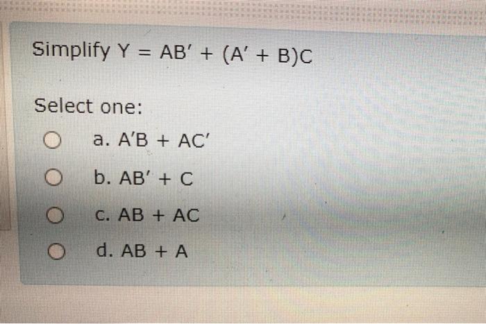 simplify y ab dash a dash b * c