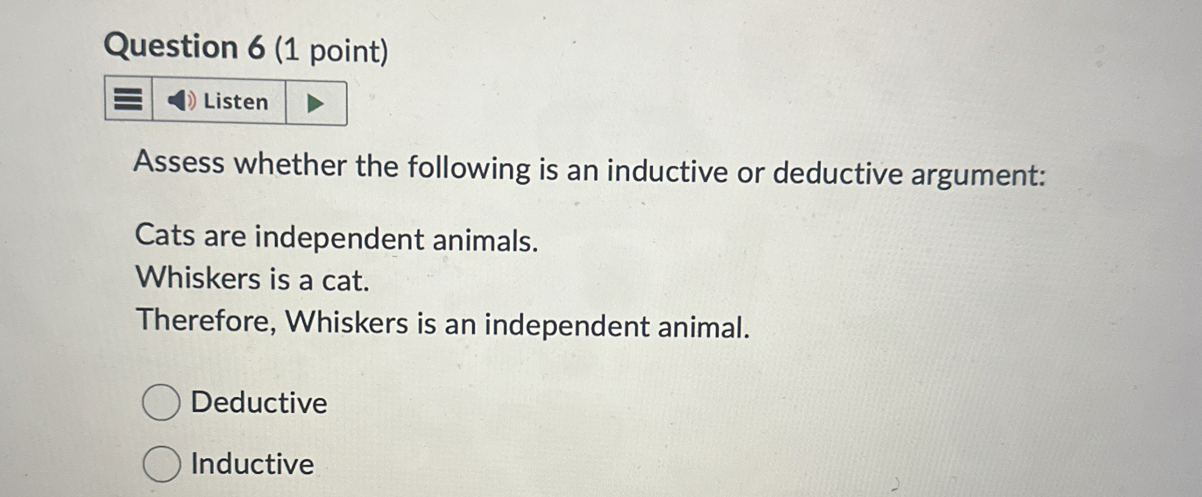 Solved Question 6 (1 ﻿point)Assess whether the following is