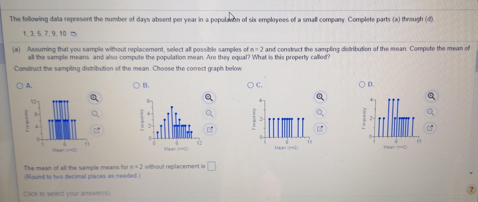 Solved The following data represent the number of days | Chegg.com