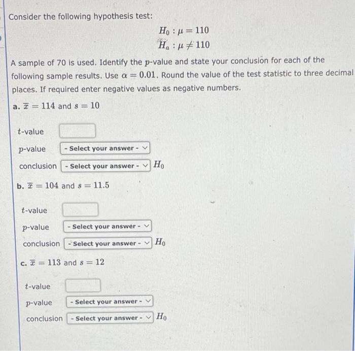 Solved Consider the following hypothesis test: | Chegg.com
