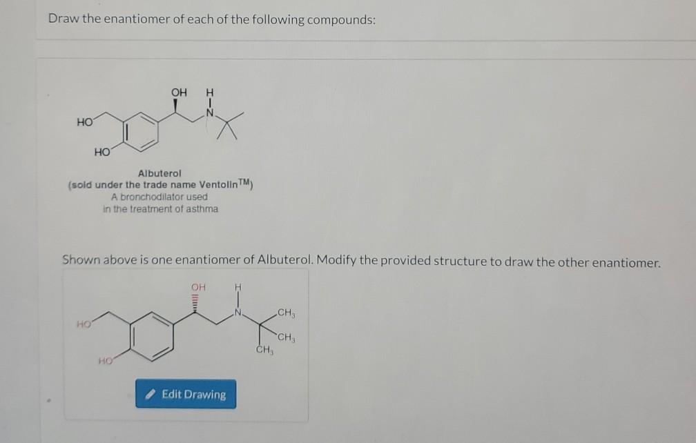 Solved Draw the enantiomer of each of the following | Chegg.com