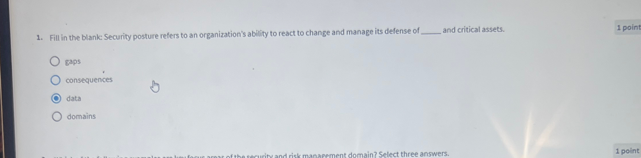 Solved Fill in the blank: Security posture refers to an | Chegg.com