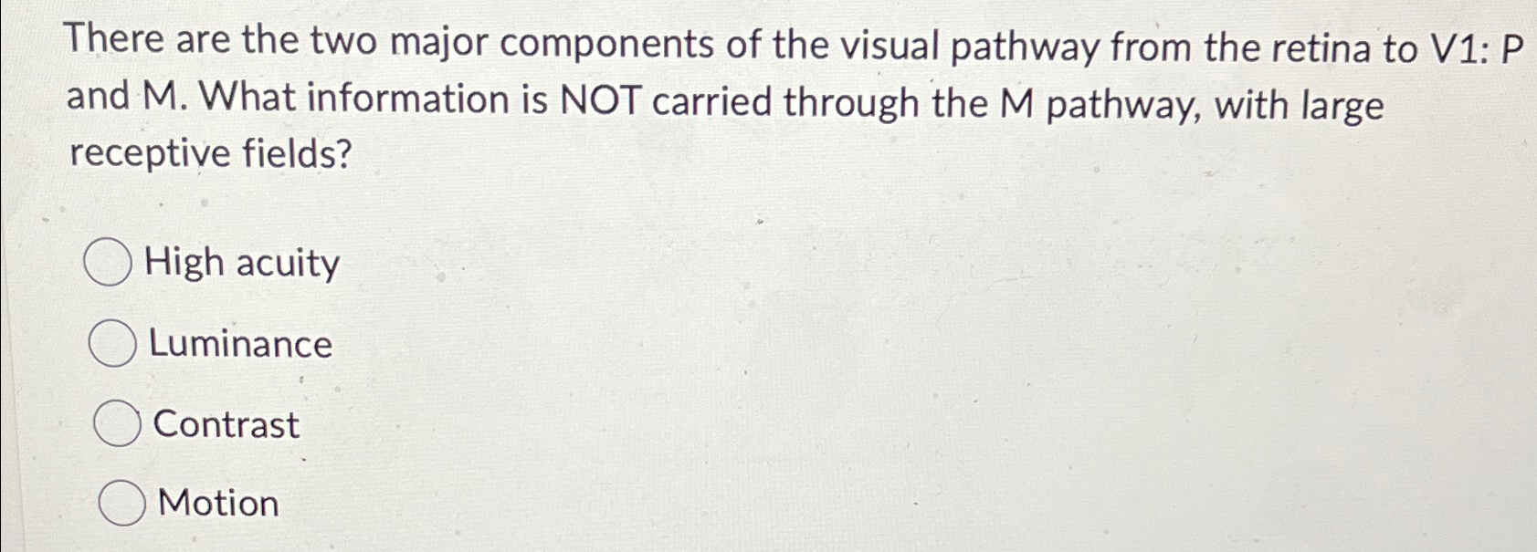 Solved There are the two major components of the visual | Chegg.com