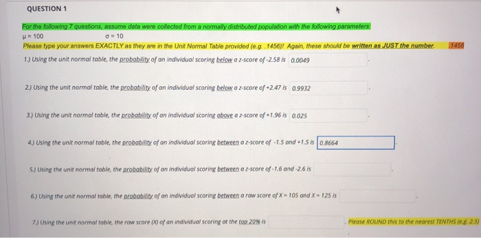 Solved QUESTION 1 For the following questions, assume data | Chegg.com