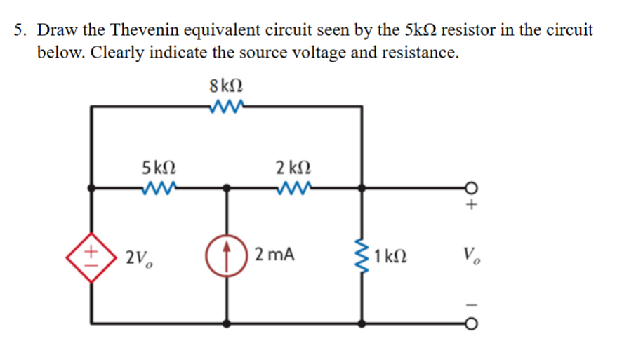 Solved Draw the Thevenin equivalent circuit seen by ﻿the | Chegg.com