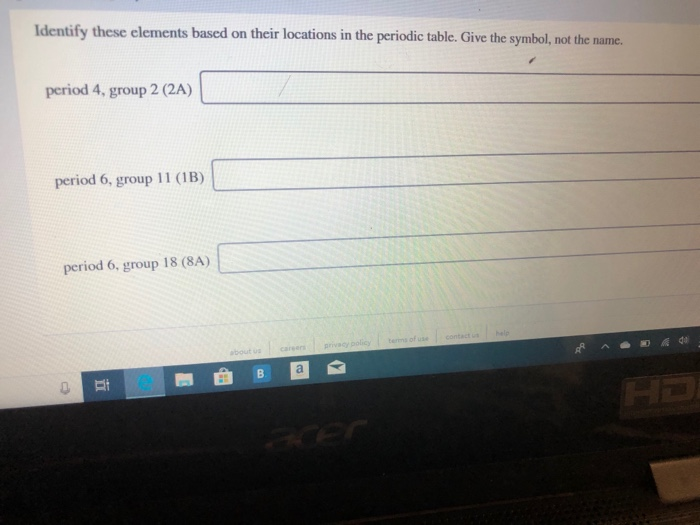 Solved Identify these elements based on their locations in | Chegg.com
