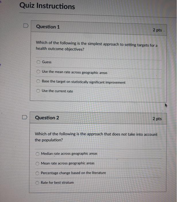 Solved Quiz Instructions D Question 1 2 pts Which of the | Chegg.com