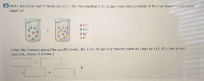 Solved Write the balanced formula equation for the reaction | Chegg.com
