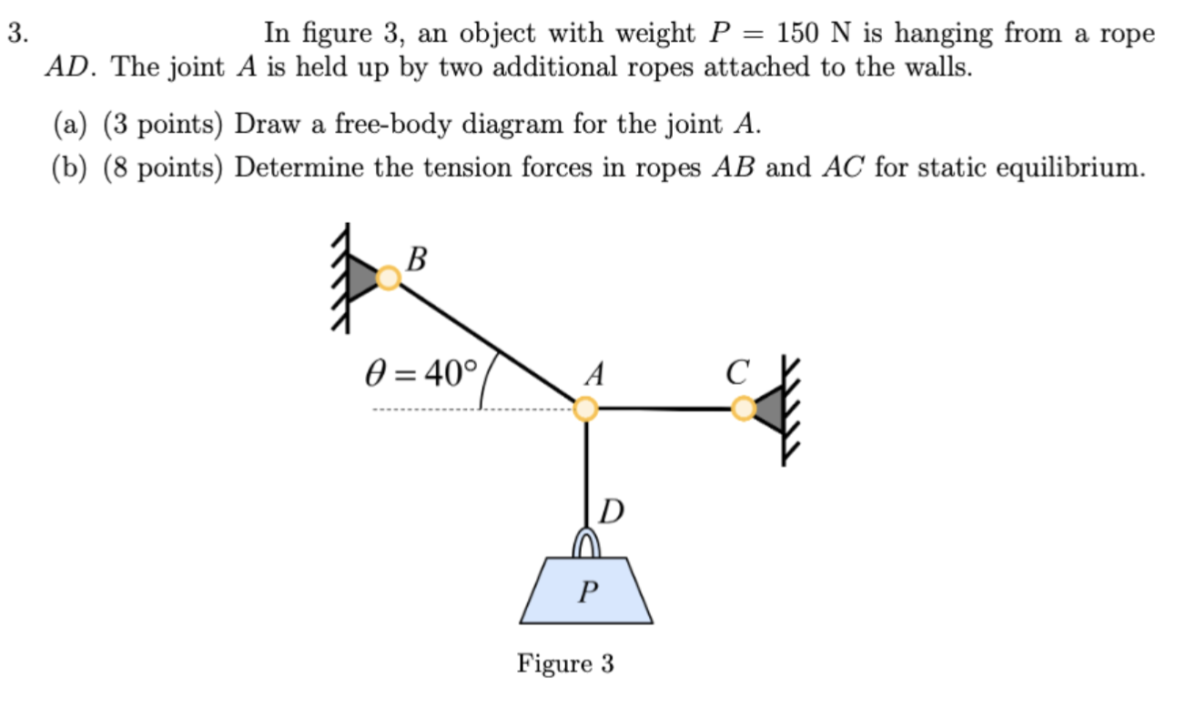 Solved 3 ﻿In figure 3, ﻿an object with weight \( | Chegg.com