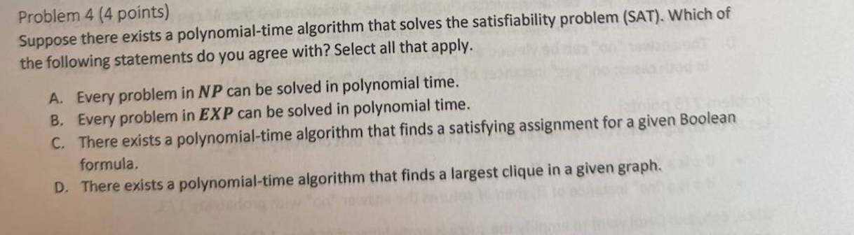 Solved Problem Points Suppose There Exists A Chegg Com