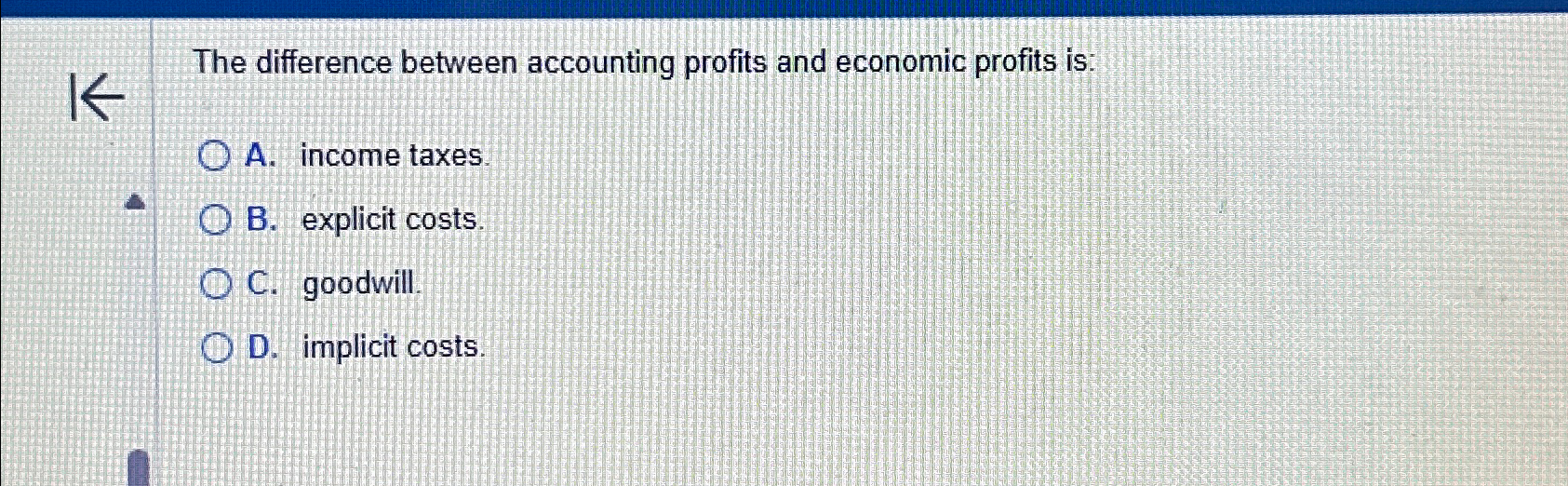 Solved The difference between accounting profits and | Chegg.com