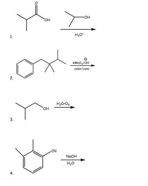 Solved complete the following reactions showing all the | Chegg.com