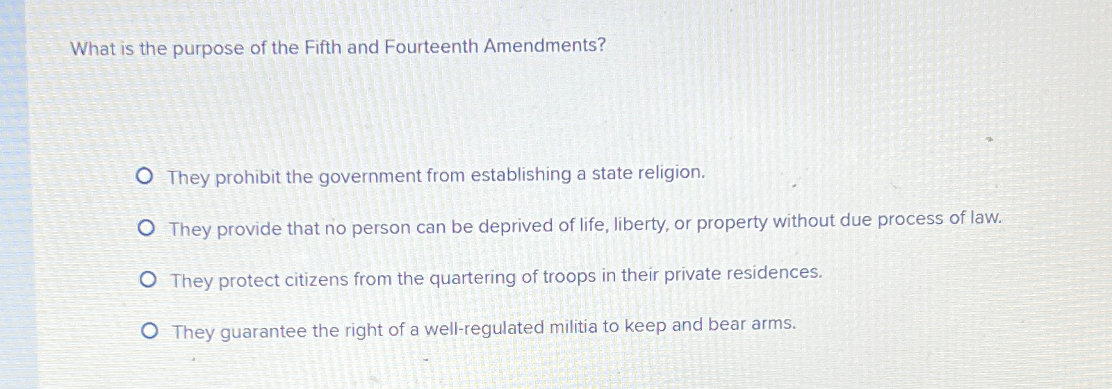 Solved What is the purpose of the Fifth and Fourteenth | Chegg.com