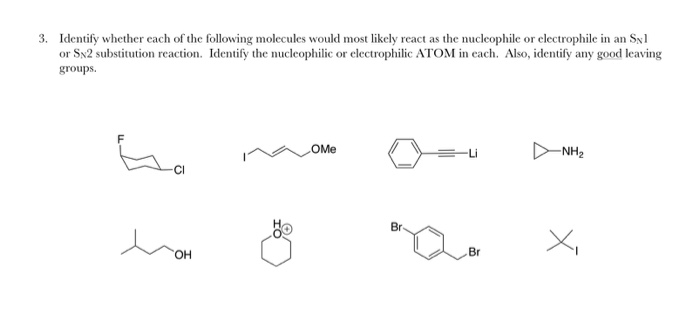 Solved 3. Identify whether cach of the following molecules | Chegg.com