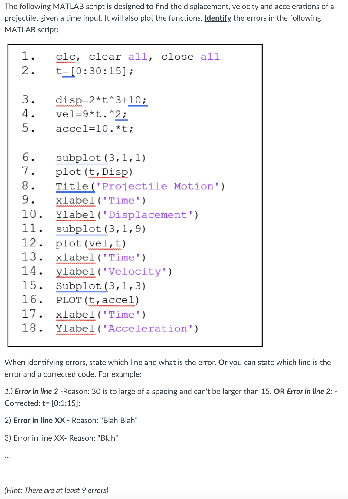 Solved The following MATLAB script is designed to find the | Chegg.com