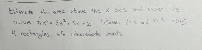 Solved Estimate the area above the x axis and under the | Chegg.com