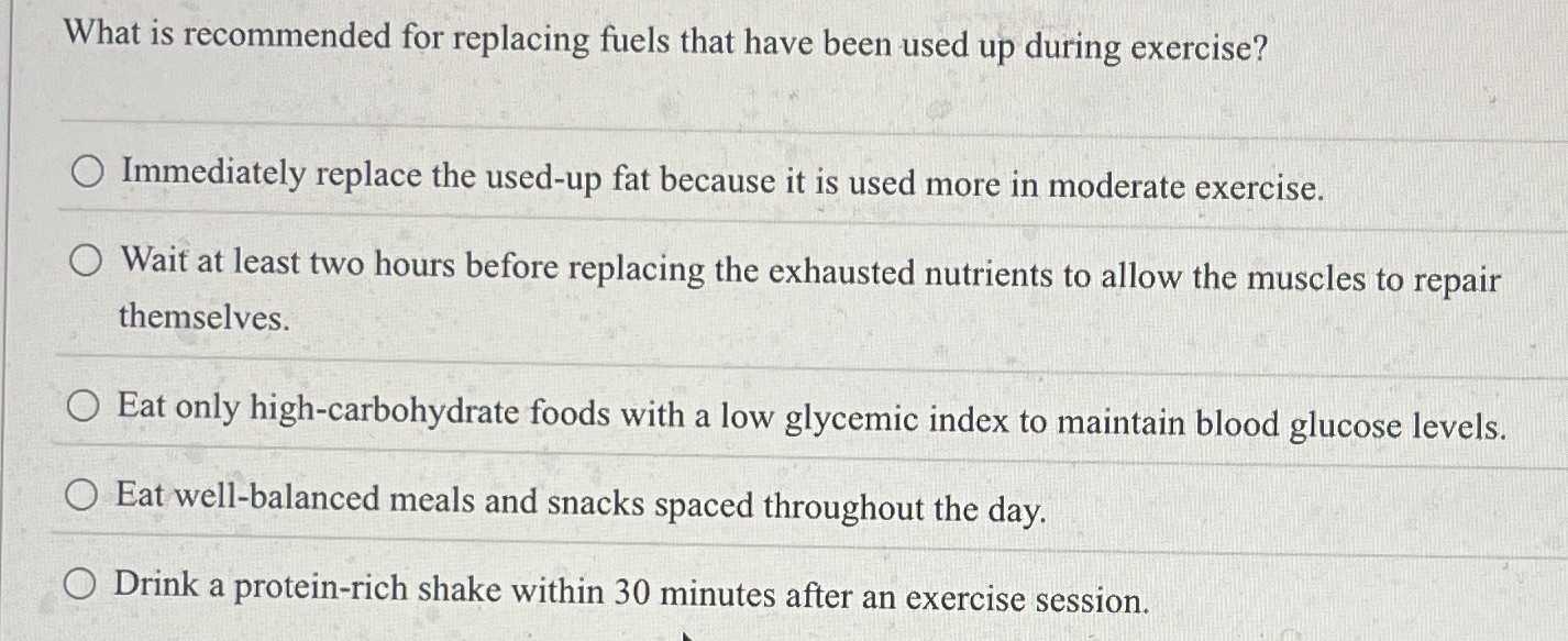 Solved What is for replacing fuels that have