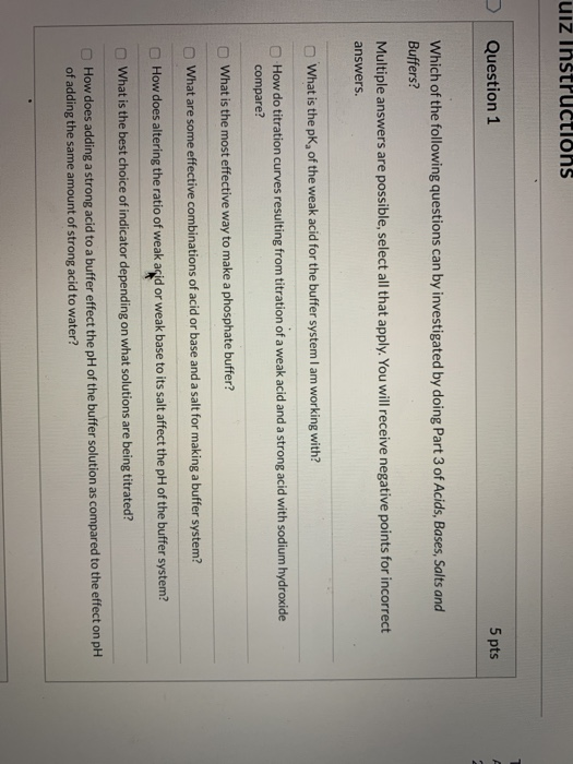 uiz Instructions Question 1 5 pts Which of the | Chegg.com