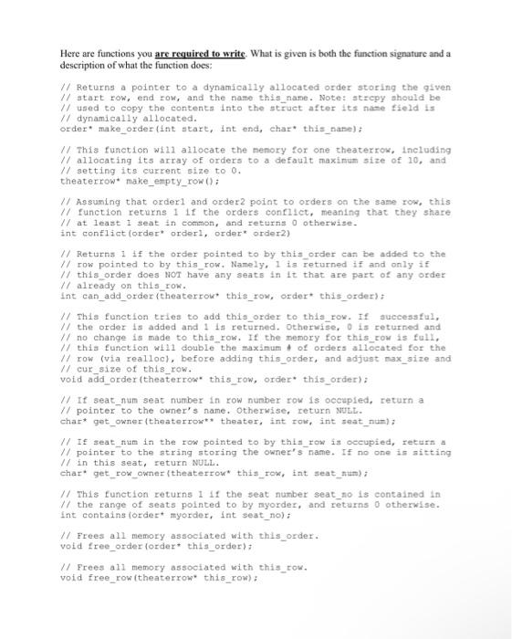 Here are functions you are required to write. What is | Chegg.com