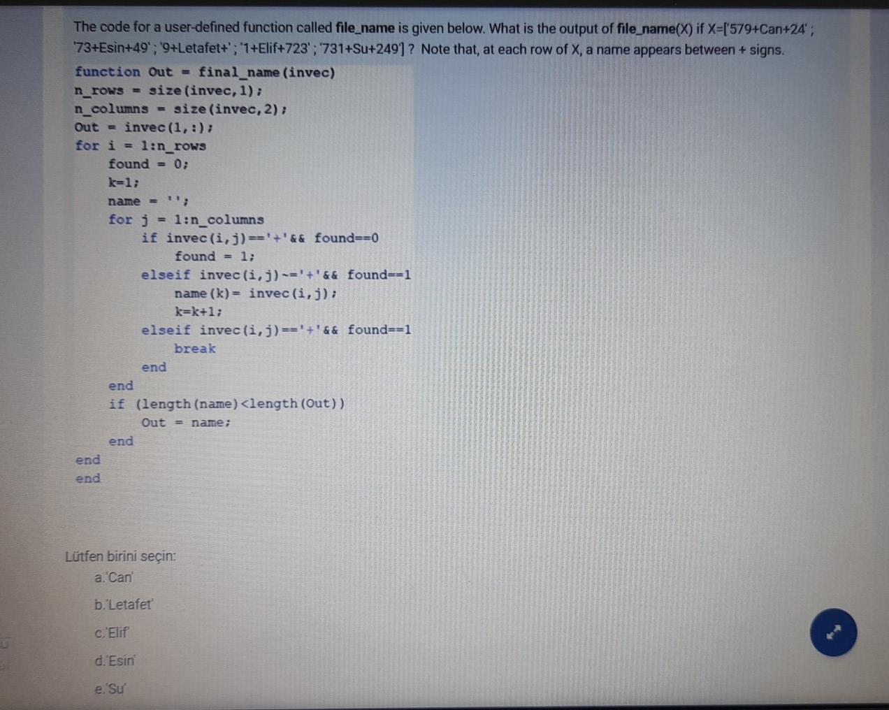 Solved The code for a user-defined function called file_name | Chegg.com