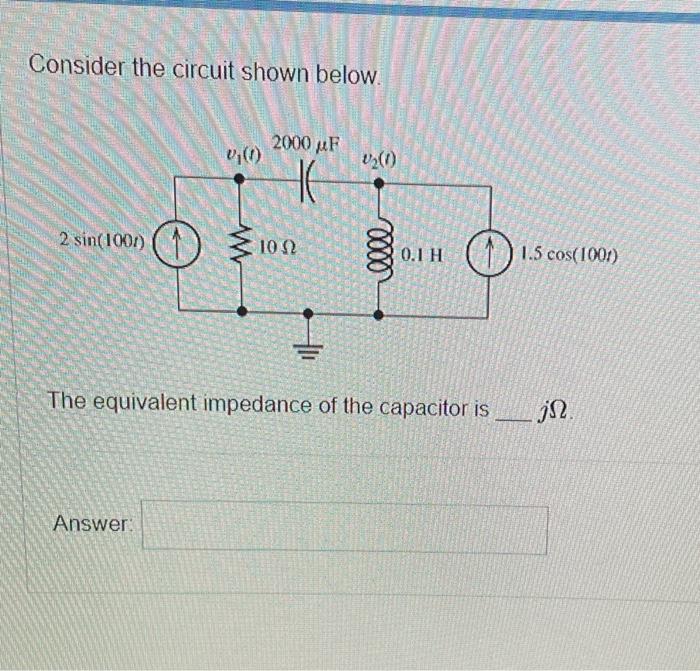 Solved Consider the circuit shown below. 2000 pF 0,0 HE 2 | Chegg.com
