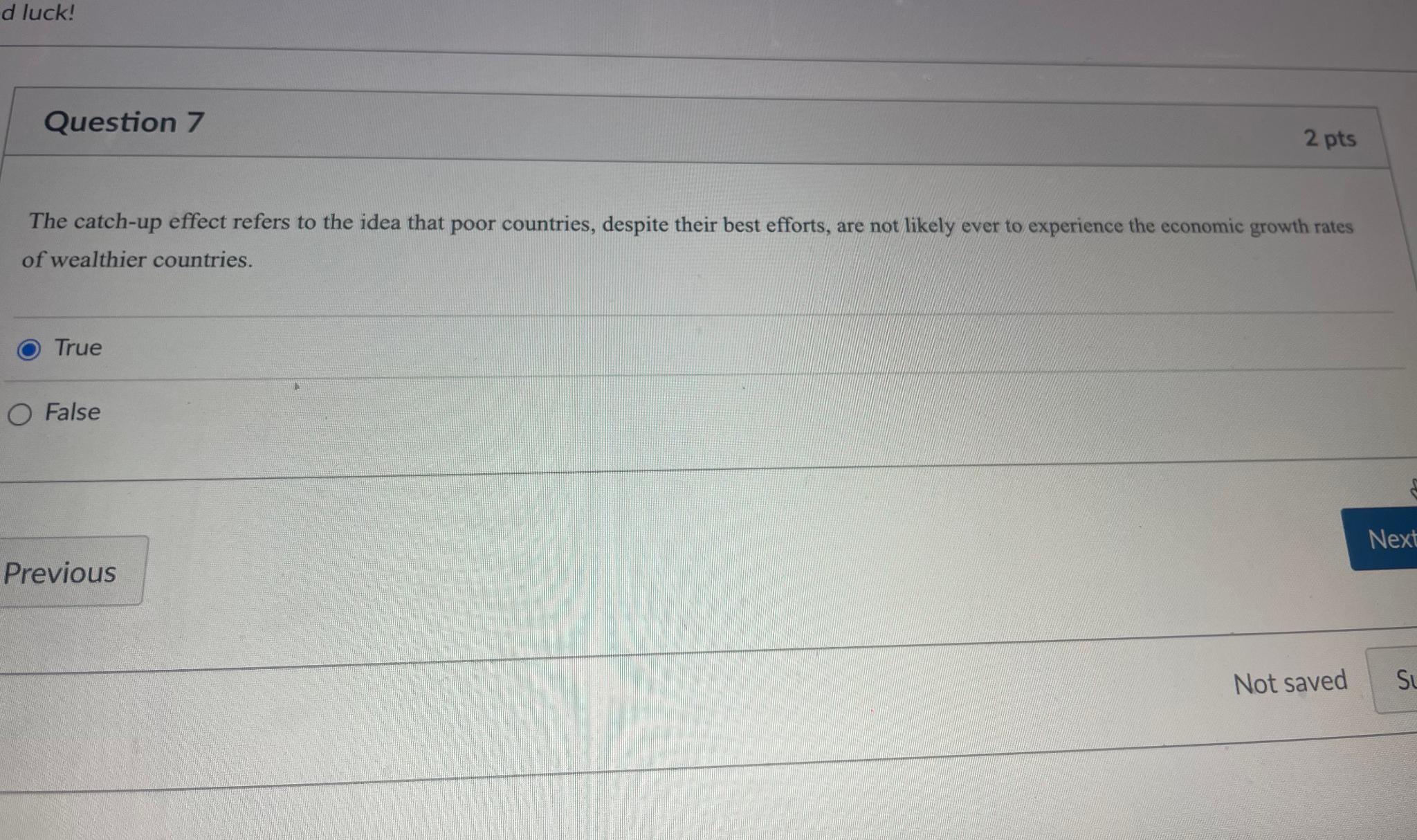 Solved Question 72 ﻿ptsThe catchup effect refers to the