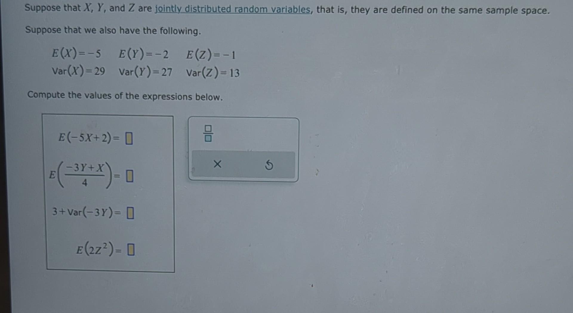 Solved Suppose That Xy And Z Are Jointly Distributed 3615