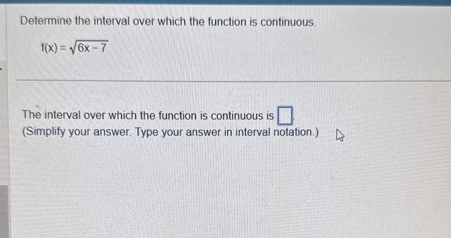 Solved Determine the interval over which the function is | Chegg.com