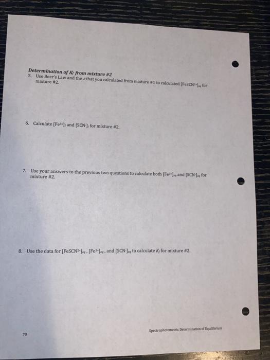 Solved Pre-lab: Spectrophotometric Determination Of | Chegg.com