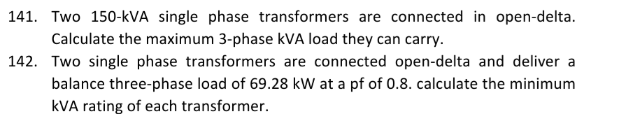 Solved 138. Three single phase transformers are bank | Chegg.com