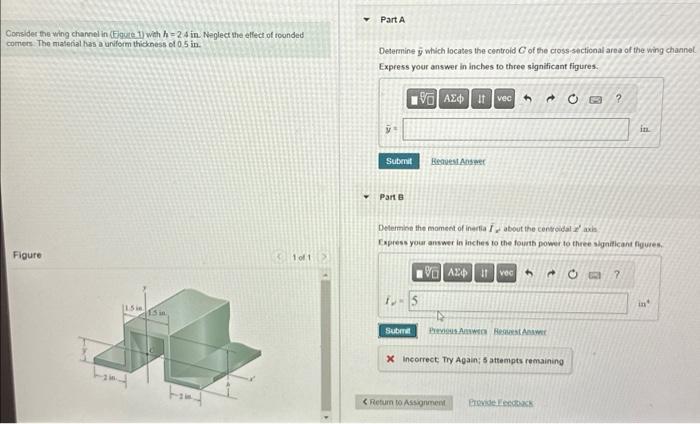 Solved Consider the wing channel in (Figute 1 ) with h=2.4 | Chegg.com
