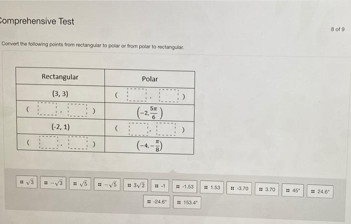 Solved Comprehensive Test 8 Of 9 Convert The Following Chegg