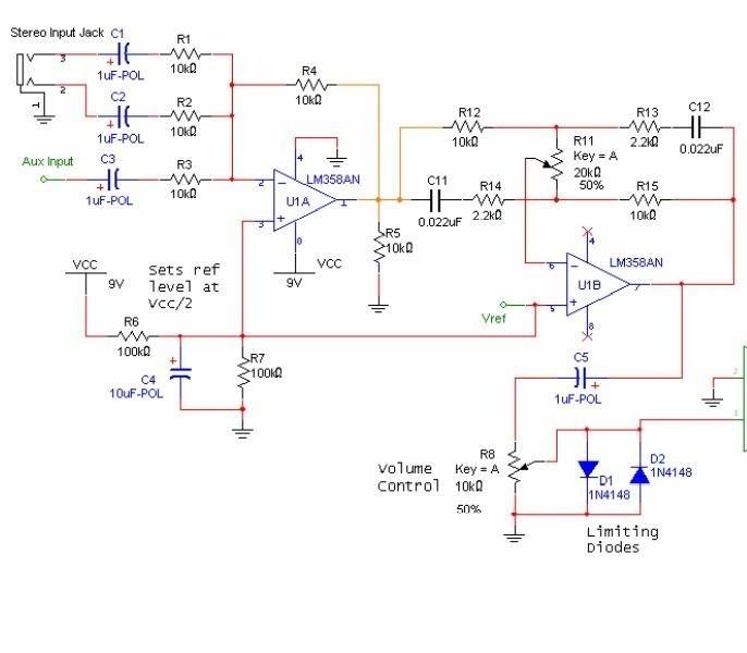 Stereo Input Jack C1 R1 W 10kn 1uF-POL R4 W 10k C2 R2 | Chegg.com