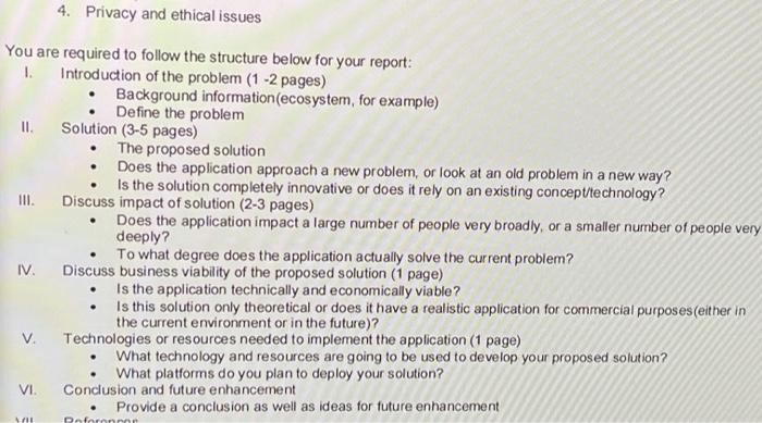 Solved 4. Privacy and ethical issues You are required to | Chegg.com