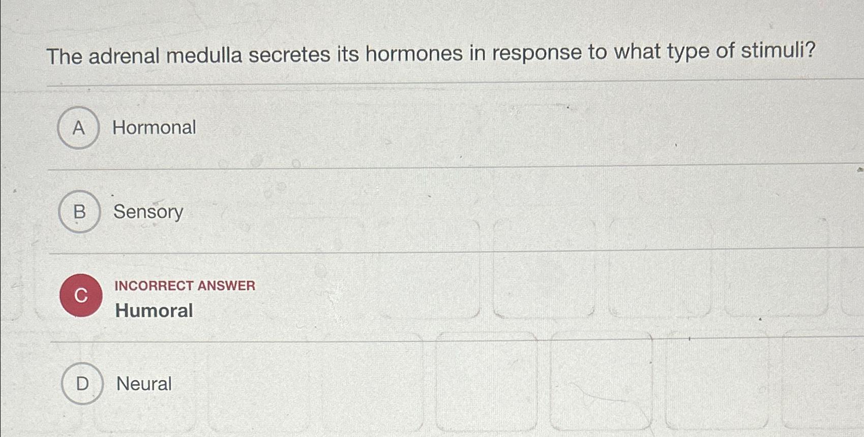 Solved The adrenal medulla secretes its hormones in response